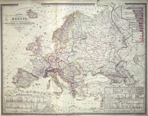 Kaart van Europa, 1841